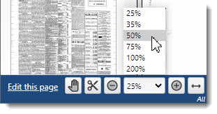 select page magnification